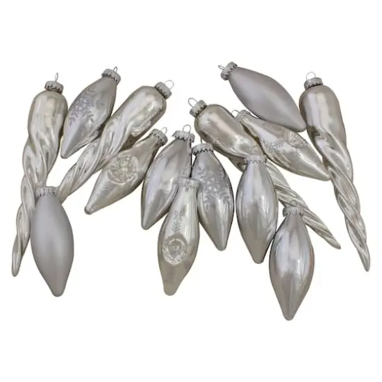 36ct. Silver Contemporary Ornaments {4}