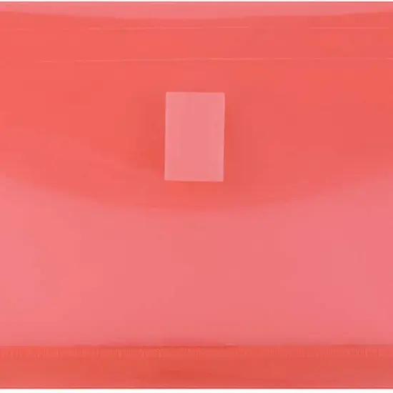 JAM Paper 5.25" x 10" Red PlaHook & Loop Closure Booklet Envelopes with 1.25" Expansion, 108ct. {4}
