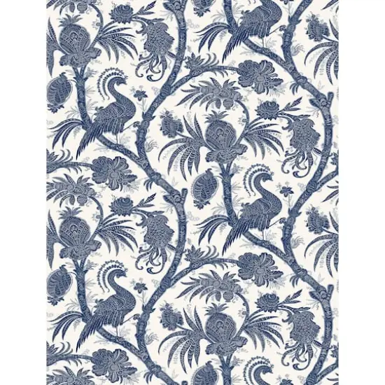 Scalamandre Indigo Balinese Peacock Peel & Stick Wallpaper {1}