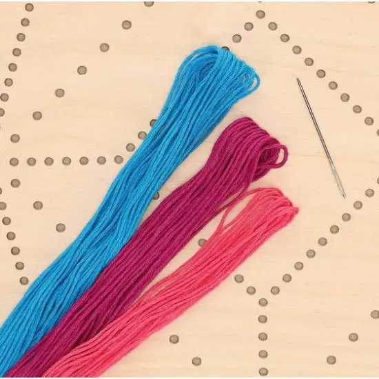 Leisure Arts&reg; Intermediate Cube Wood Stitched String Art Panel Kit {6}