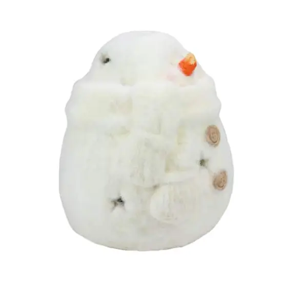 11" White Snowman with Star Cut-Outs Tealight Candle Holder {3}