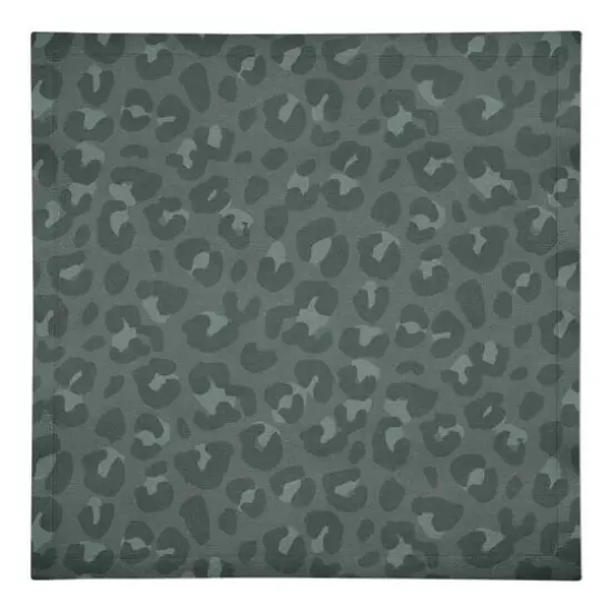 Leopard Cotton Twill Napkin Gray {1}