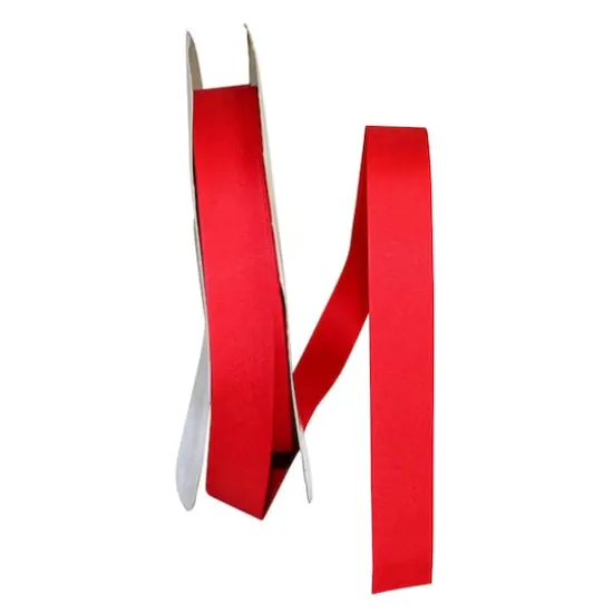 JAM Paper 7/8" x 100yd. Soliterra Taffeta Ribbon Red {1}