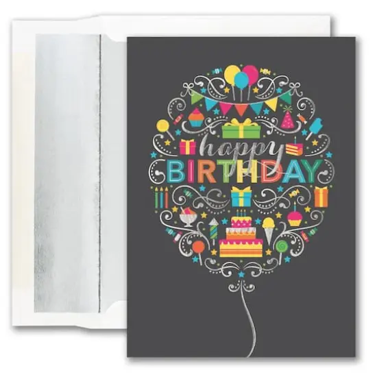 JAM Paper 5" x 7" Birthday Elements Blank Cards & Envelopes Set, 25ct. {1}