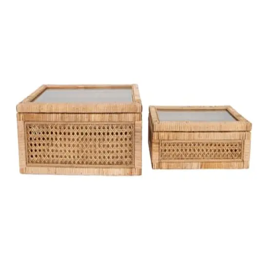 Hello Honey&reg; Cane & Rattan Display Box with Glass Lid Set {1}