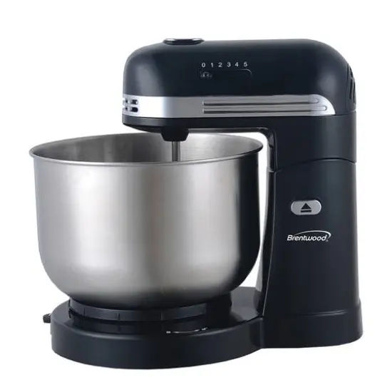 Brentwood 5-Speed Black Stand Mixer with 3qt. Stainless Steel Mixing Bowl {3}