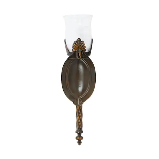18'' Brown Glass Traditional Candle Wall Sconce {4}