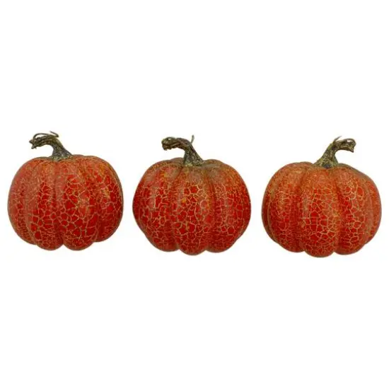 4" Orange Artificial Fall Harvest Pumpkins, 3ct. {1}