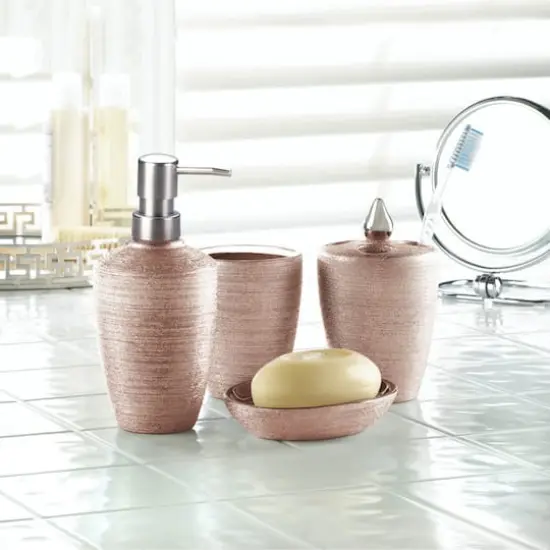 Rose Golden Shimmer Bath Accessory Set {3}
