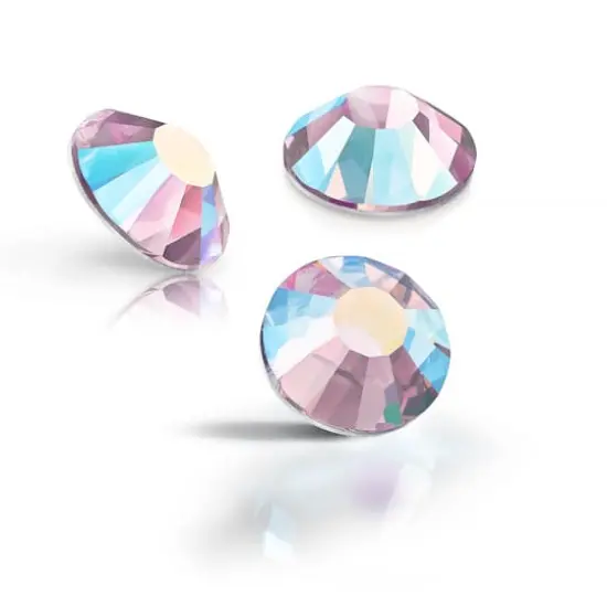 Preciosa MAXIMA SS20 Aurora Borealis Flatback Czech Crystals, 144ct. Rose Opal AB {4}