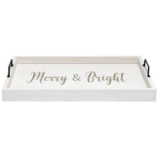 Elegant Designs&trade; 15.5" Merry & Bright Serving Tray with Handles {8}