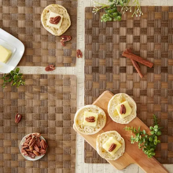 DII&reg; Reversible Basket Weave Woven Placemats, 4ct. Leather Brown {7}