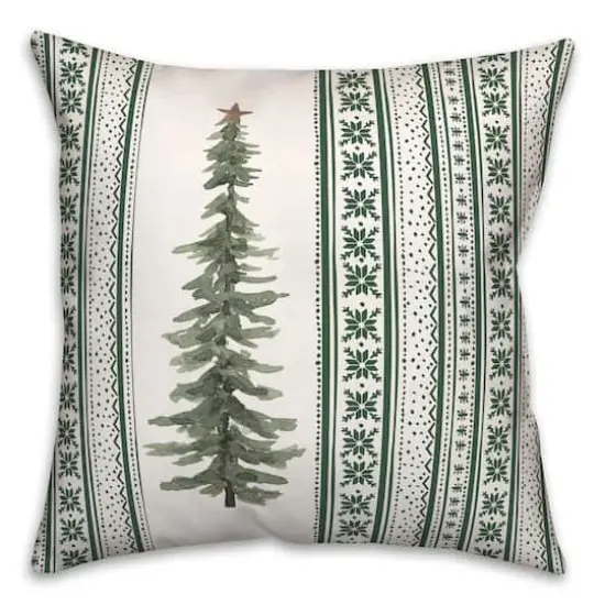 Green Christmas Tree Throw Pillow {1}