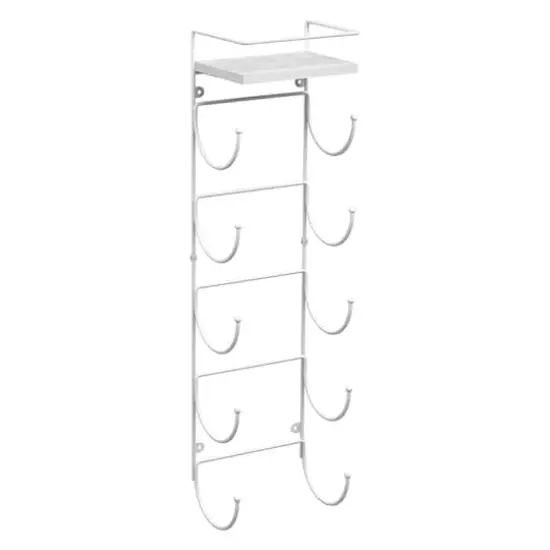 Sorbus Wall Mounted Towel Rack with Shelf White {1}