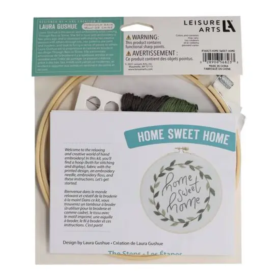 Leisure Arts&reg; 6" Home Sweet Home Embroidery Kit {3}