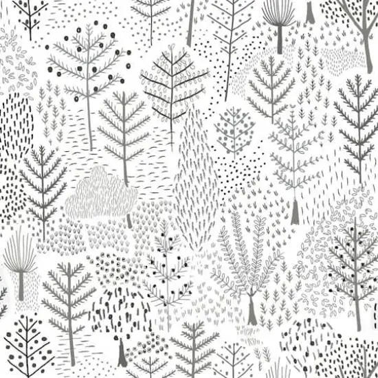 RoomMates Folklore Trees Peel & Stick Wallpaper White/Gray {1}