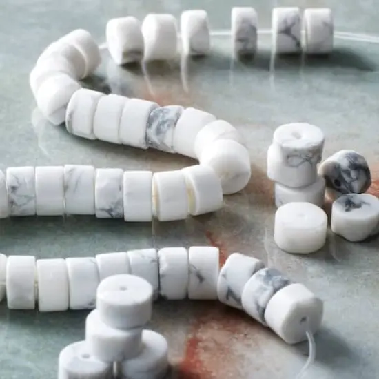 White Howlite Round Heishi Beads by Bead Landing&trade;, 6mm {3}
