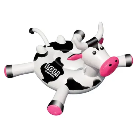 Swimline LOL! Series 54" Inflatable Black & White Cow Pool Float {1}