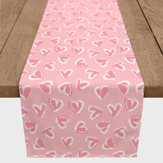 72" Pink Cute Hearts Table Runner {3}