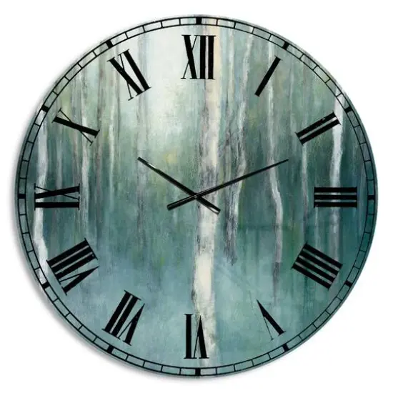 Designart 'Green Forest Dream Farmhouse Wall Clock {1}