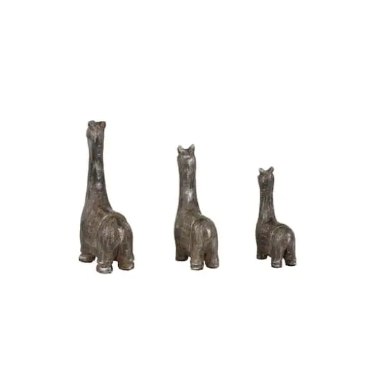 Set of 3 Black Metal Eclectic Llama Sculpture, 8", 7", 5" {5}