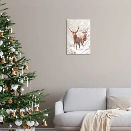 Stupell Industries Elks Snowy Forest Wildlife Wall Plaque Art {3}