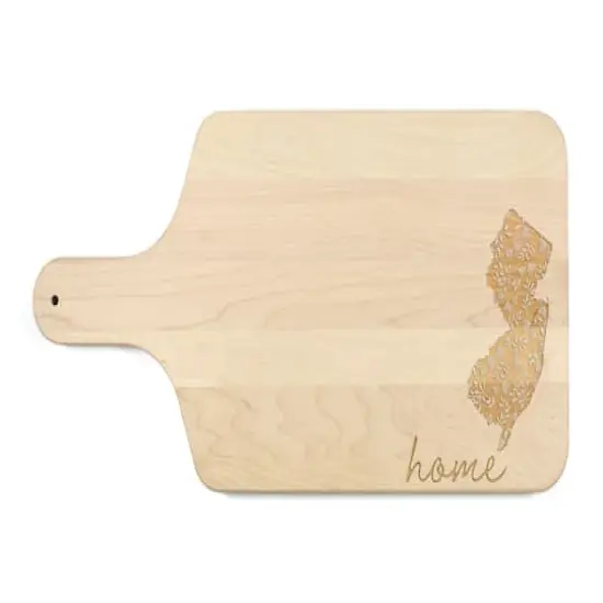 17" Floral Home State Maple Paddle Cutting Board New Jersey {1}