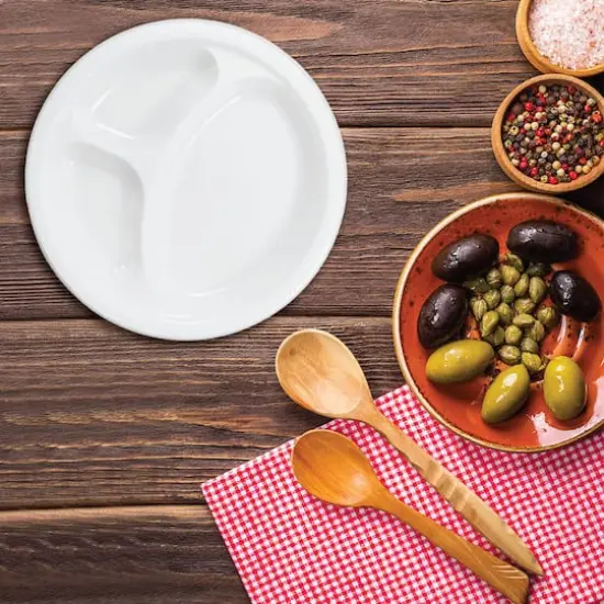 JAM Paper 10.25" Divided Plastic Party Plates, 20ct. White {5}