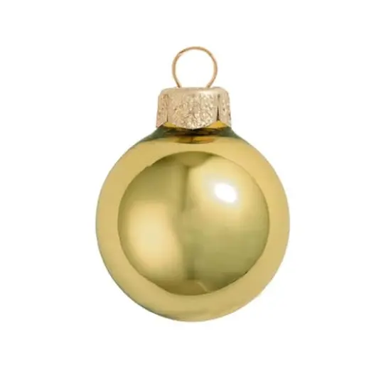Whitehurst 12 Pack 2.75" Shiny Glass Ball Ornament Yellow Sun Shiny {1}