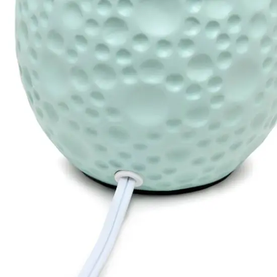 Simple Designs Textured Stucco Ceramic Oval Table Lamp Blue {8}