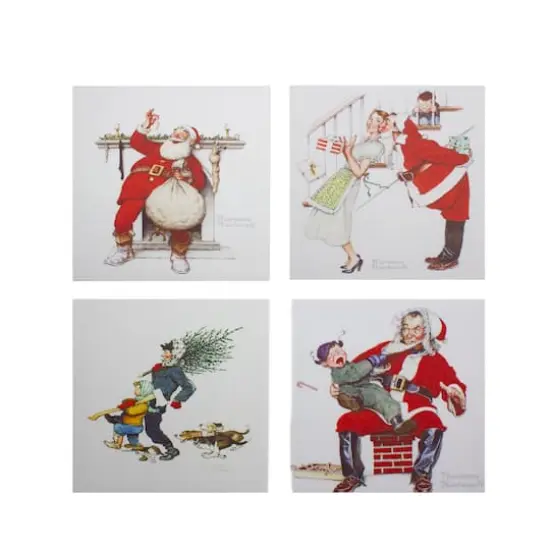Classic Norman Rockwell Christmas Scene Canvas Prints Set, 4ct. {1}