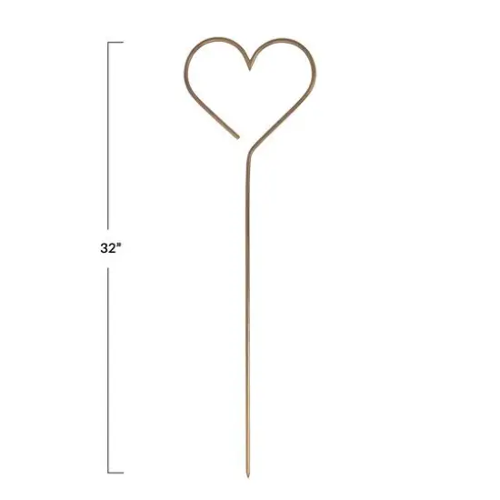 Hello Honey&reg; 32" Antique Brass Finish Iron Heart Shaped Trellis {4}