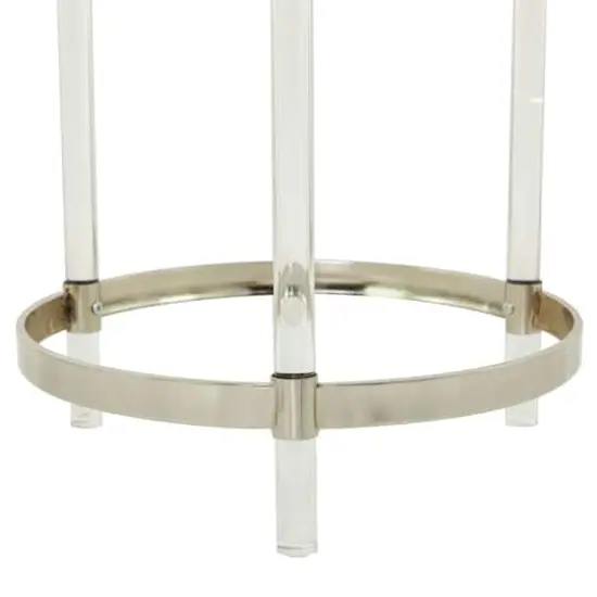Silver Acrylic Contemporary Accent Table, 19" x 19" x 23" {5}