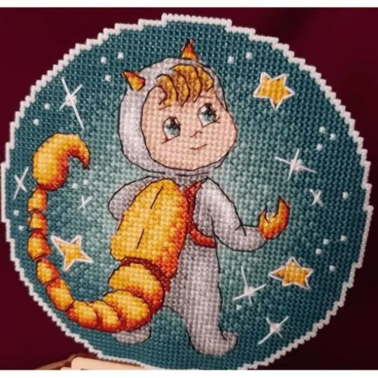 MP Studia Zodiac Signs Scorpio Plastic Canvas Counted Cross Stitch Kit {6}