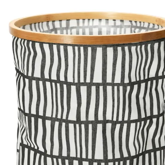 Household Essentials Krush Bamboo Rimmed Hamper (Round, Black) {6}
