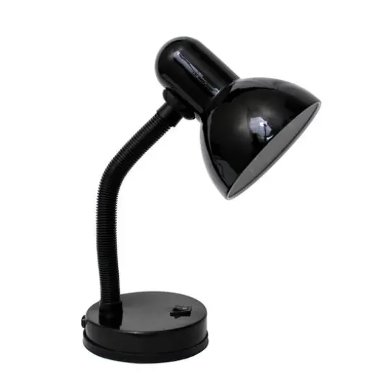 Simple Designs 14.5" Basic Metal Desk Lamp with Flexible Hose Neck Black {1}
