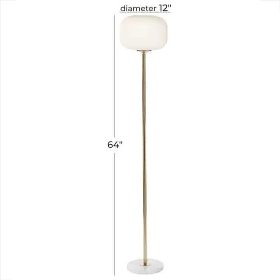 CosmoLiving by Cosmopolitan White Metal Modern Floor Lamp, 64" x 12" x 12" {8}