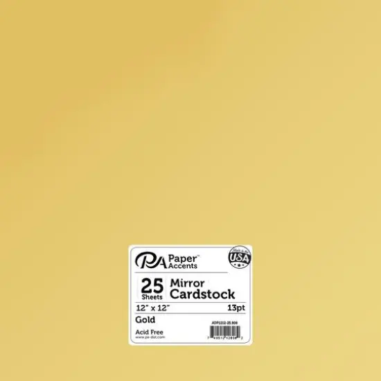 PA Paper&trade; Accents 12" x 12" Mirror Cardstock, 25 Sheets Gold {2}