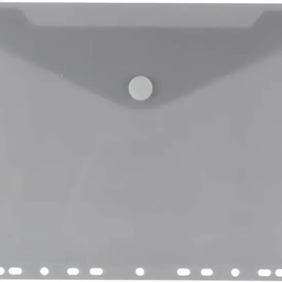 JAM Paper 9.75" x 13" Smokey Gray Plastic Hook & Loop Letter Booklet Envelopes, 12ct. {3}