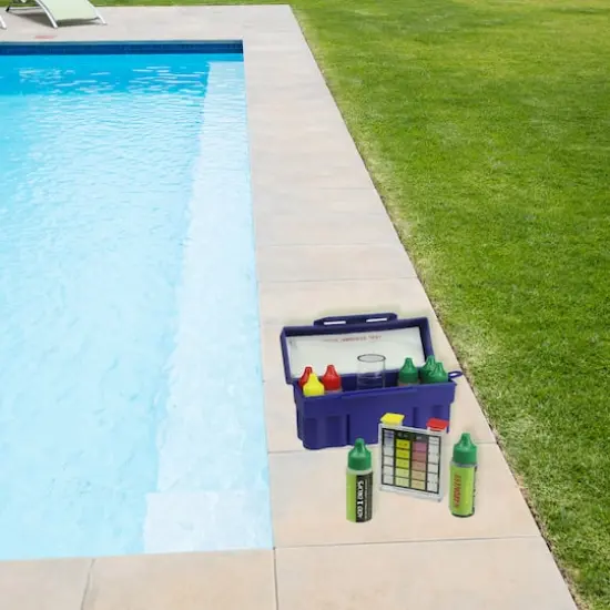 Pool Central Pool & Spa 6-Way Test Kit with Testing Block & Case {3}