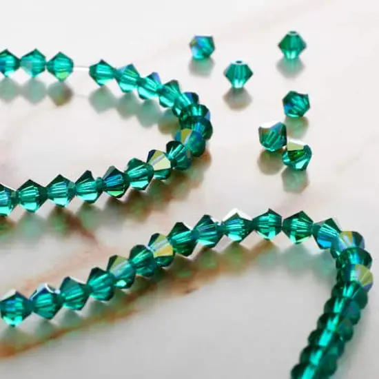 Preciosa Glass Crystal Bicone Beads, 4mm by Bead Landing&trade; Emerald AB {3}