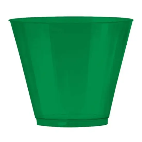 JAM Paper 9oz. Clear Plastic Cups, 72ct. Green {1}