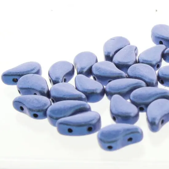 The Beadsmith&reg; Paisley Duo 2-Hole Czech Glass Teardrop Beads, 8mm Chalk Luster {2}