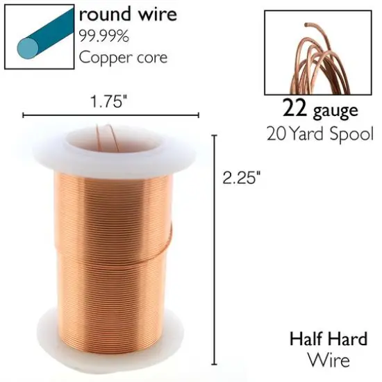 The Beadsmith&reg; Wire&trade; Elements 22 Gauge Tarnish-Resistant Wire Copper {7}
