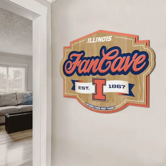 NCAA Fan Cave Sign Illinois Fighting Illini {5}