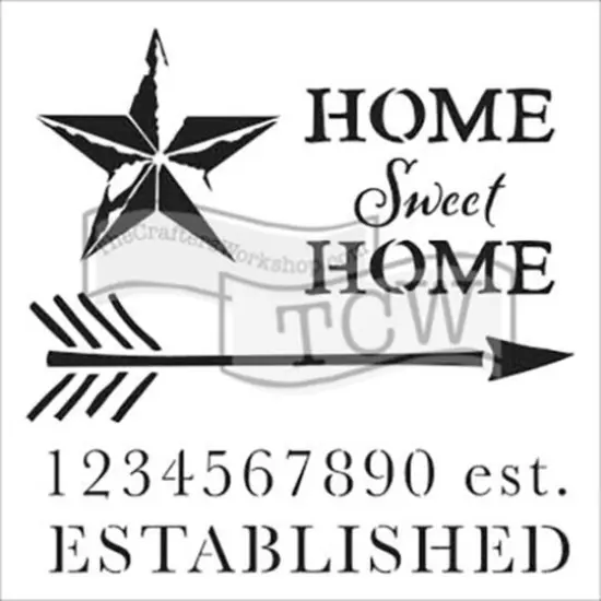 The Crafter's Workshop Home Sweet Home Stencil, 12" x 12" {1}