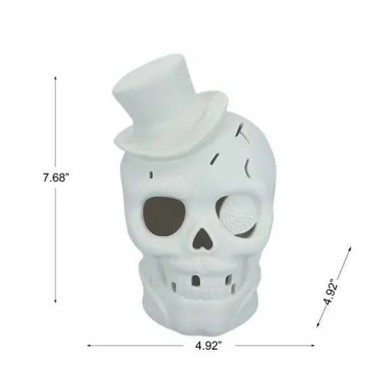 7.75" DIY Ceramic LED Gentleman Skull D&eacute;cor by Make Market&reg; {5}