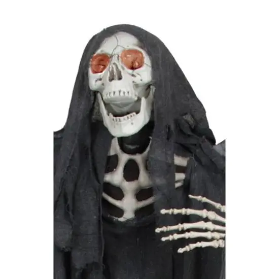 66" Pre-Lit Black & Red Sonic Skeletal Reaper with Wings Halloween D&eacute;cor {4}
