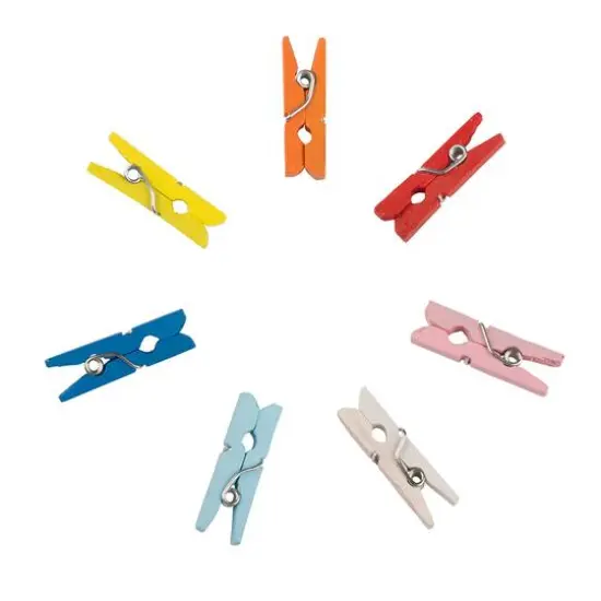 JAM Paper 7/8" Colorful Wood Clip Clothespins, 40ct. {4}