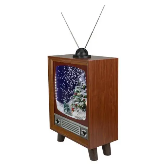 21" LED Lighted Musical Snowing Christmas Tree TV Set Decoration {4}